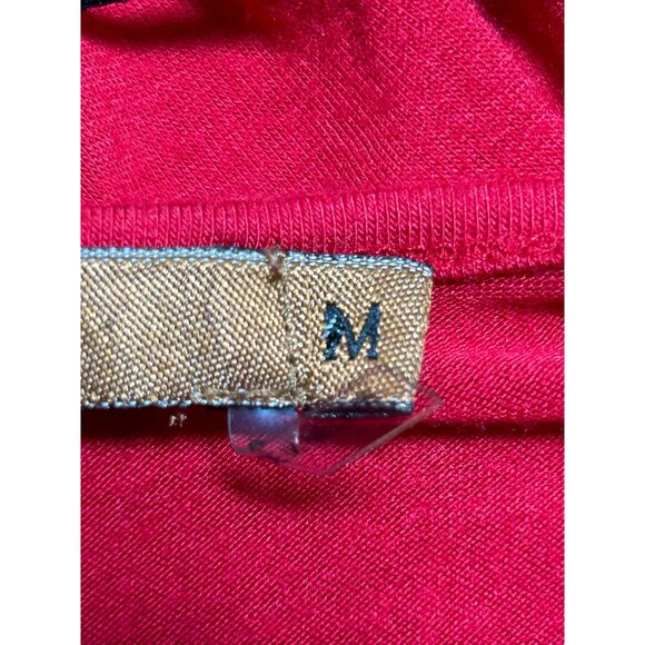 Belldini 3/4 Sleeve Gold Grommet Accent  V-Neck Tunic Top in Red - Sz M - Picture 5 of 7